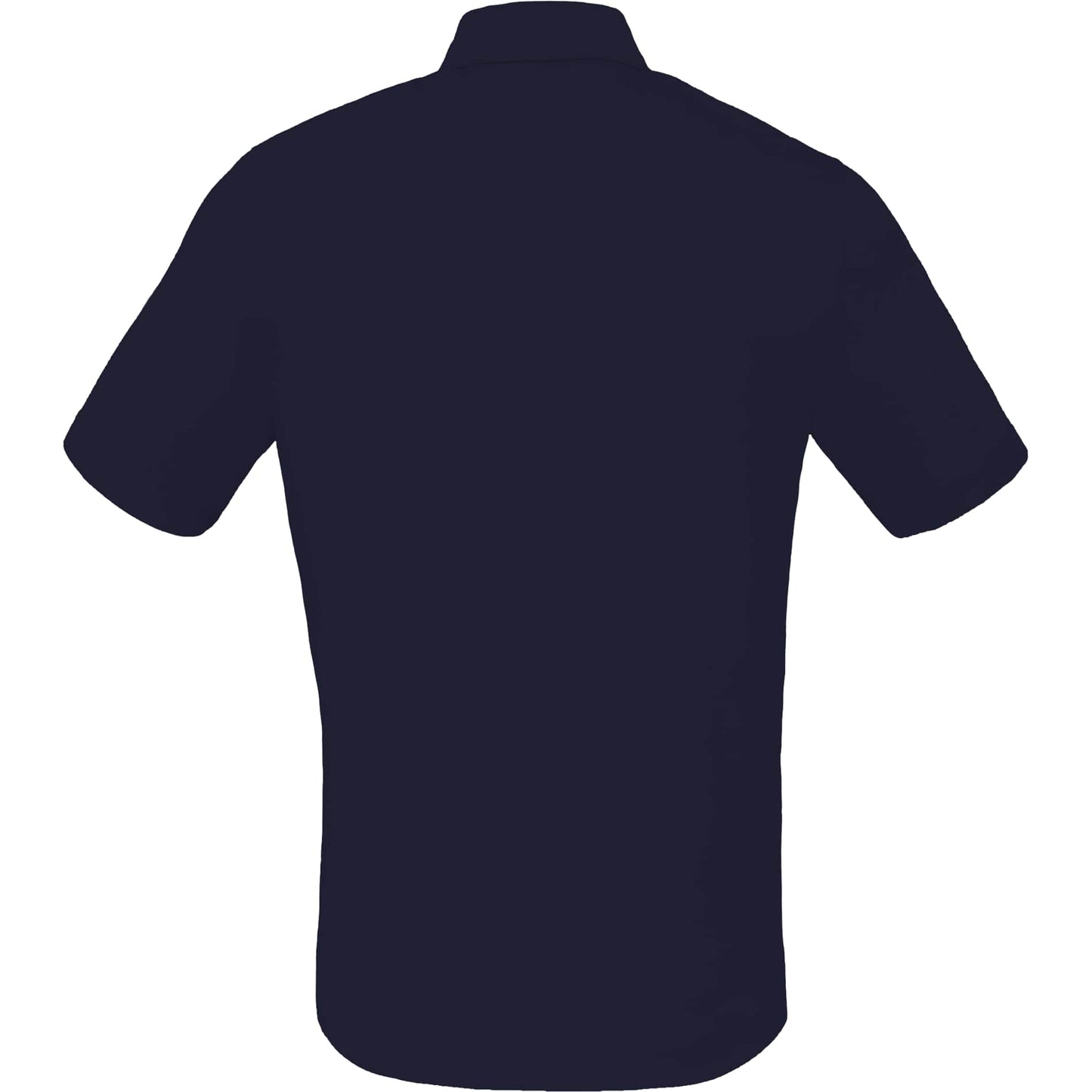 Rear View of Blue TATRA Eco Short Sleeve Knit Shirt - Men's plain