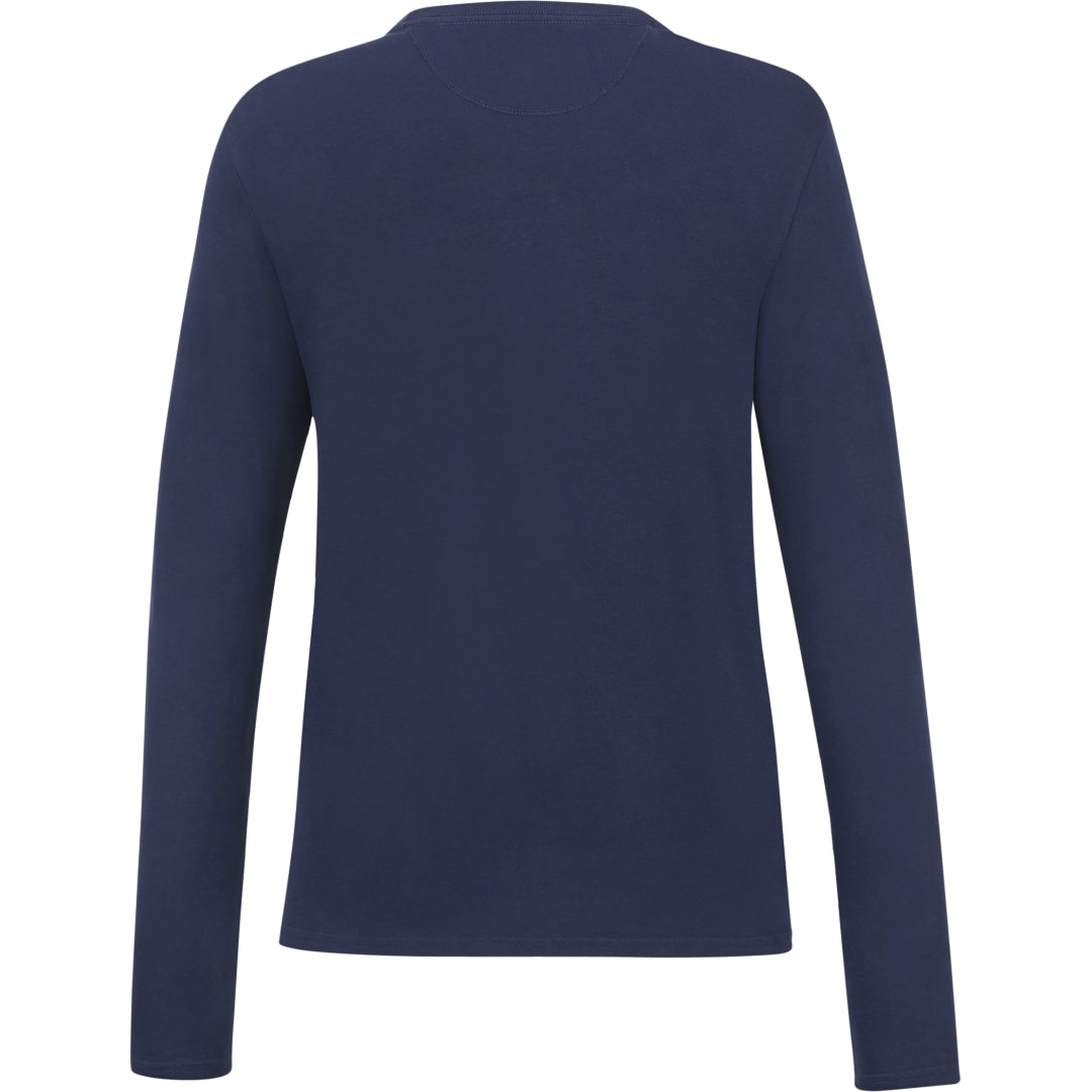Rear View of Blue tentree Organic Cotton Longsleeve Tee - Women's plain