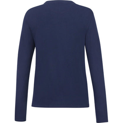 Rear View of Blue tentree Organic Cotton Longsleeve Tee - Women's plain