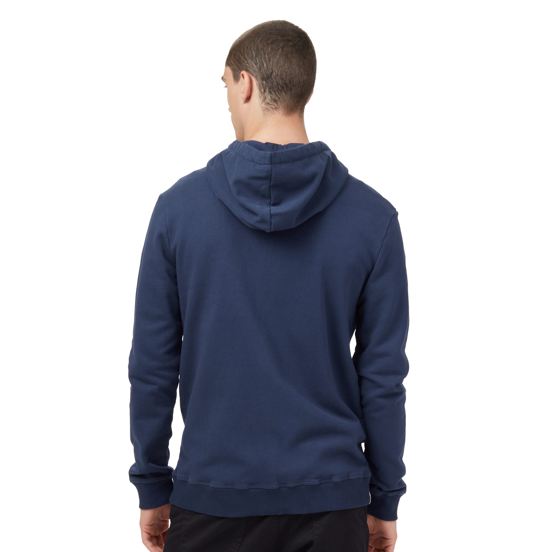 Rear View of Blue tentree Organic Cotton Zip Hoodie - Men's