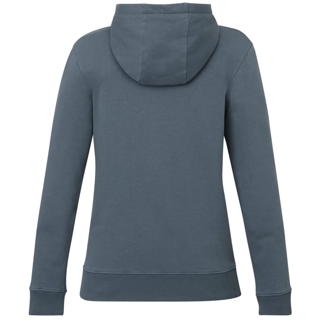 Rear View of Blue tentree Organic Cotton Zip Hoodie - Women's plain