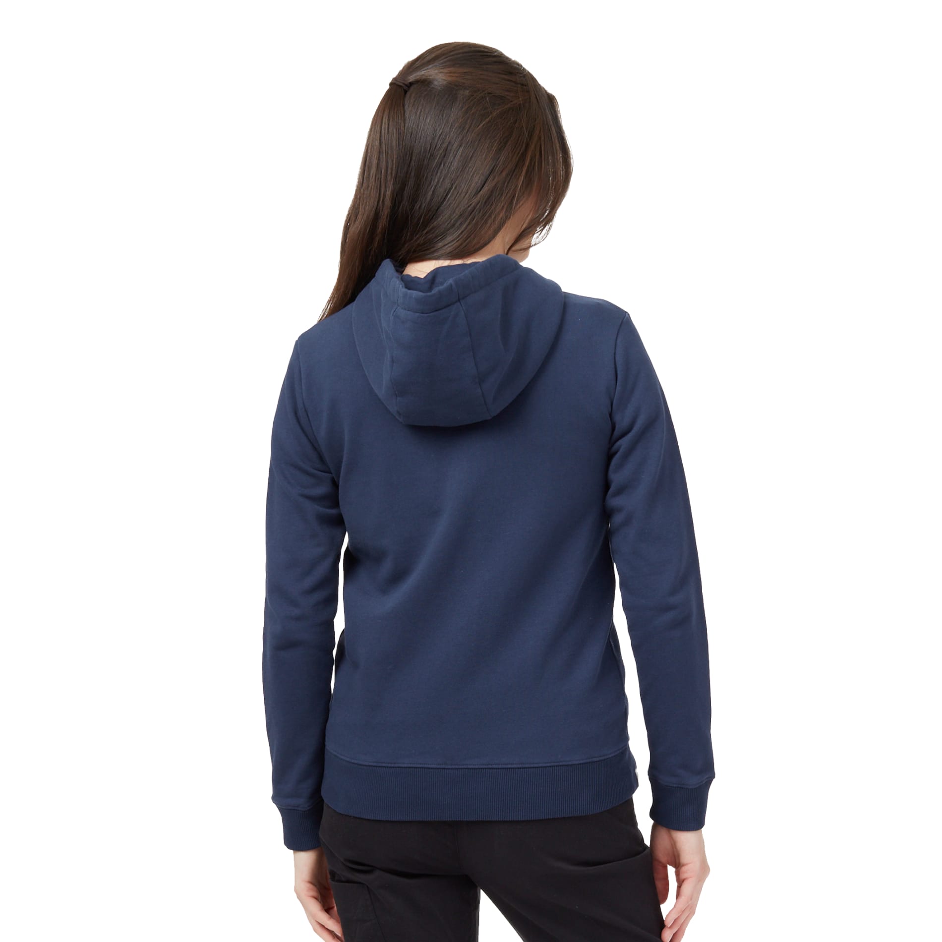 Rear View of Blue tentree Organic Cotton Zip Hoodie - Women's