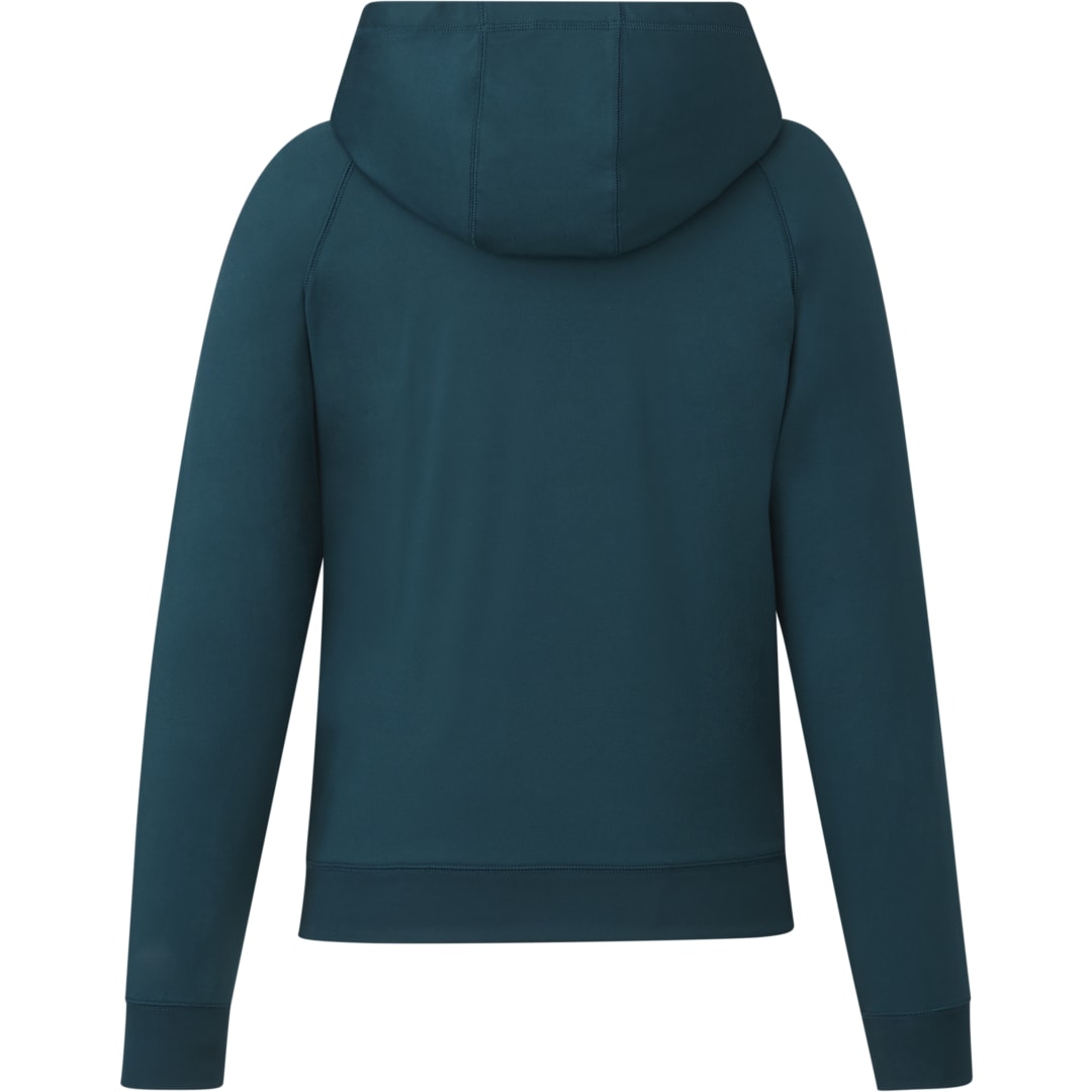 Rear View of Blue tentree Stretch Knit Quarter Zip - Women's plain