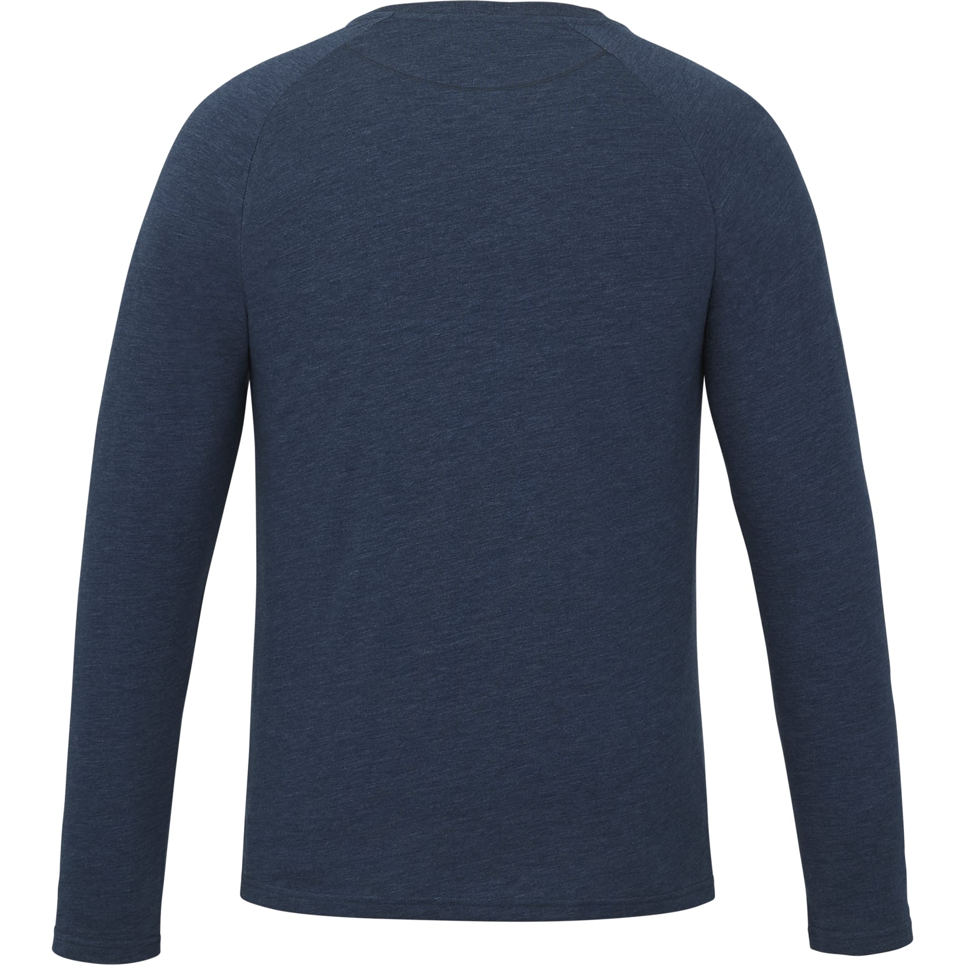 Rear View of Blue tentree TreeBlend Classic Henley Longsleeve - Men's plain