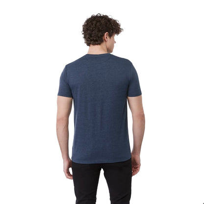 Rear View of Blue tentree TreeBlend Classic T-Shirt - Men's plain