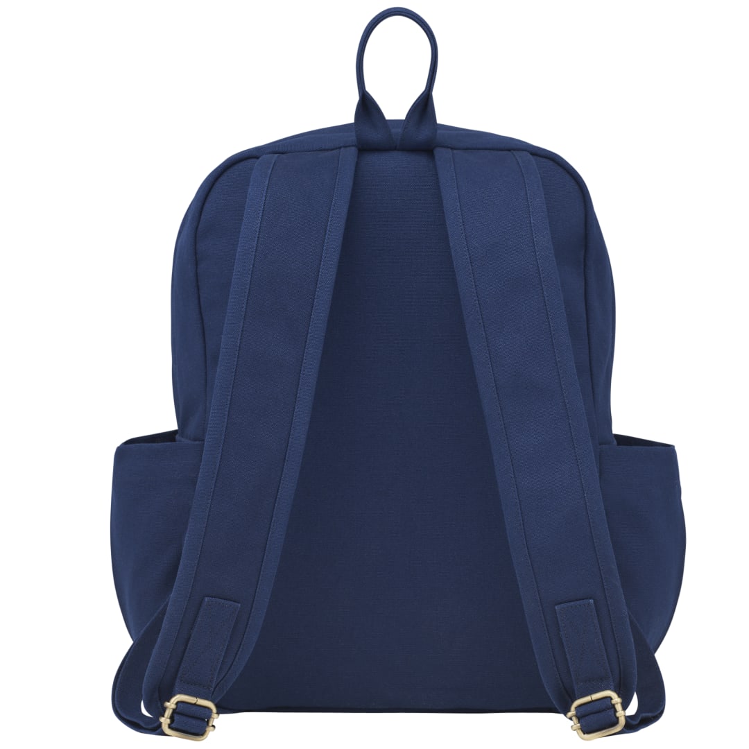 Rear View of Blue Terra Thread Fairtrade Earth 15" Computer Backpck