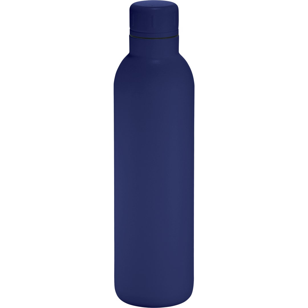 Rear View of Blue Thor Copper Vacuum Insulated Bottle 17oz plain