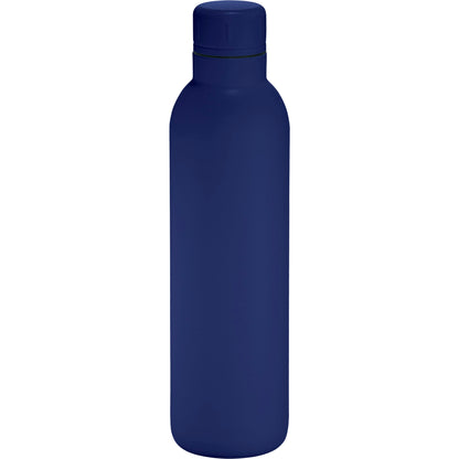 Rear View of Blue Thor Copper Vacuum Insulated Bottle 17oz plain