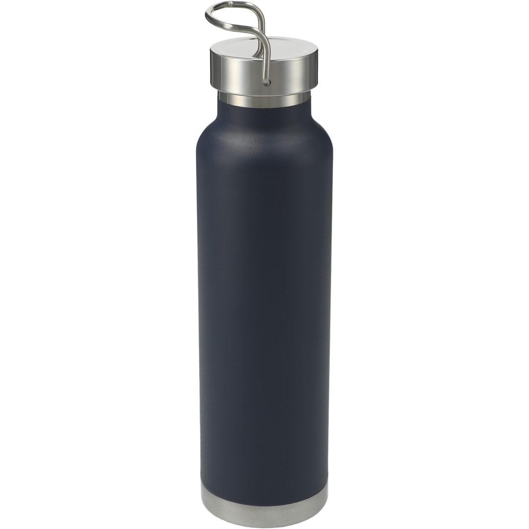 Rear View of Blue Thor Copper Vacuum Insulated Bottle 22oz plain