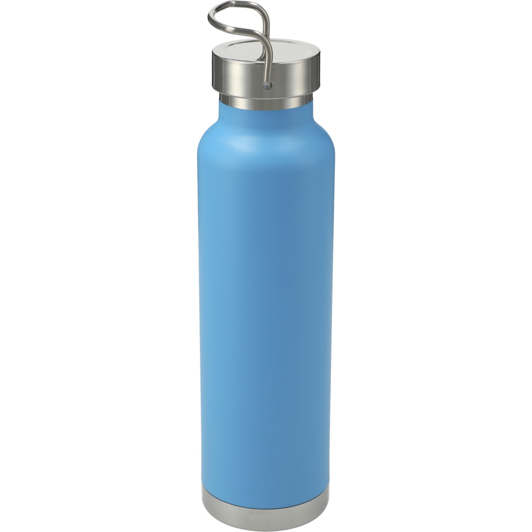 Rear View of Blue Thor Copper Vacuum Insulated Bottle 22oz plain