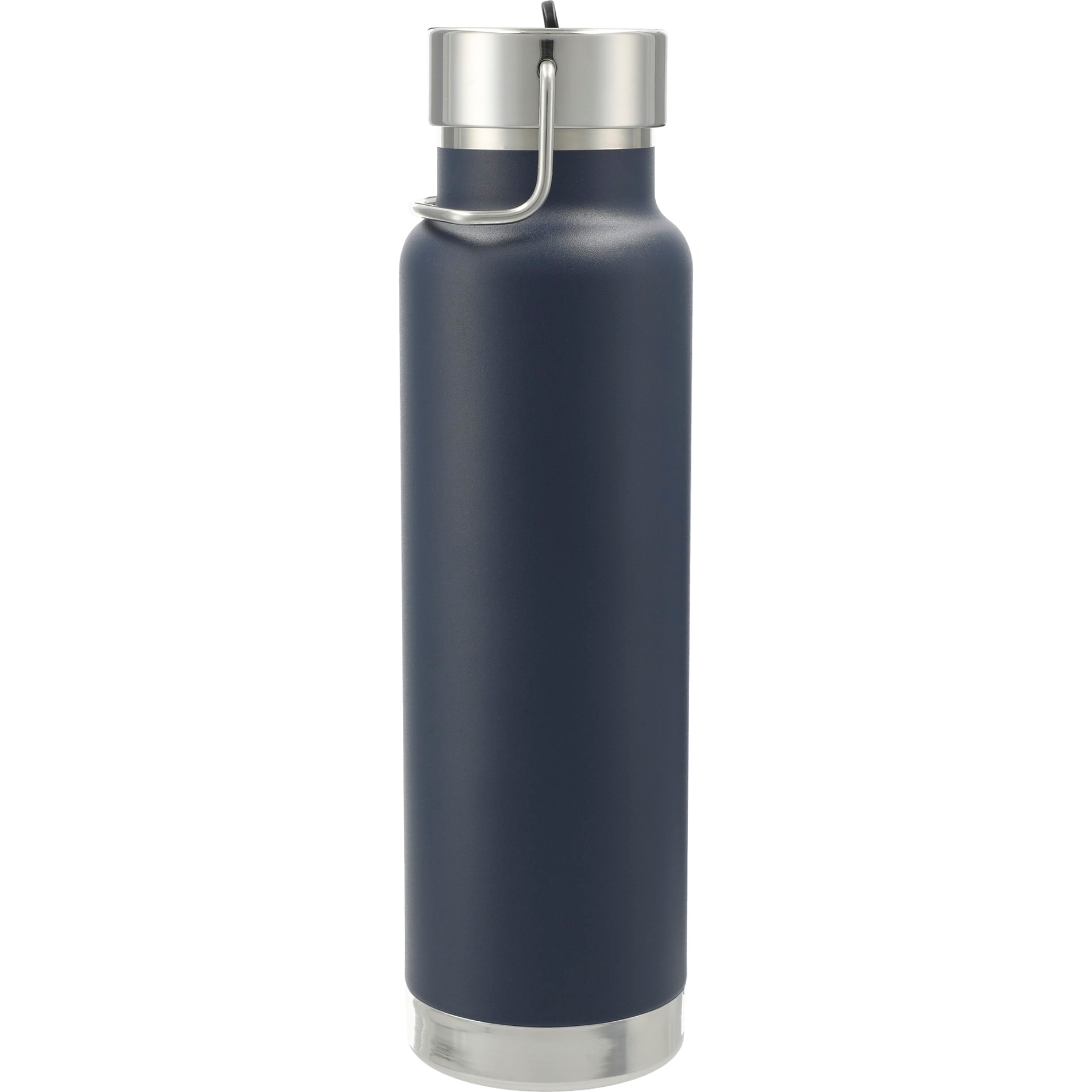 Rear View of Blue Thor Copper Vacuum Insulated Bottle 25oz Straw Lid