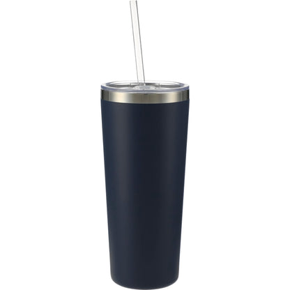 Rear View of Blue Thor Copper Vacuum Insulated Tumbler 22oz plain