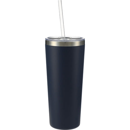 Rear View of Blue Thor Copper Vacuum Insulated Tumbler 22oz plain