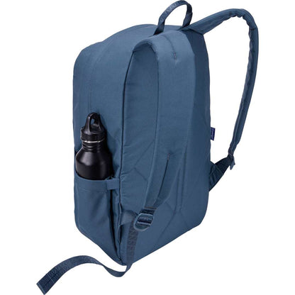 Rear View of Blue Thule Heritage Notus 16" Computer Backpack 20L plain