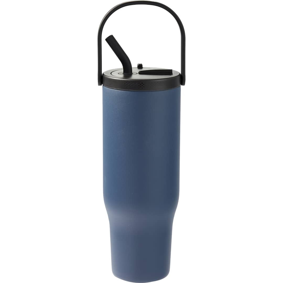 Rear View of Blue Trinity Recycled Straw Leak proof Tumbler 30oz