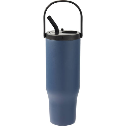Rear View of Blue Trinity Recycled Straw Leak proof Tumbler 30oz