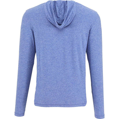 Rear View of Blue WELLABLE Men's Knit Hoodie plain