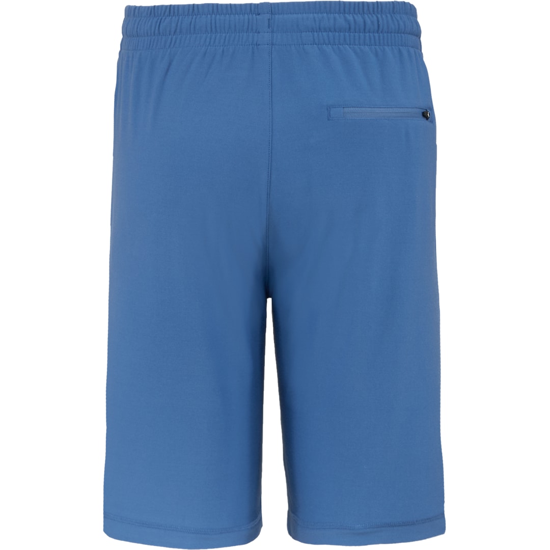 Rear View of Blue WELLABLE Men's Knit Short plain