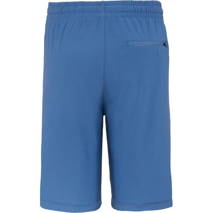 Rear View of Blue WELLABLE Men's Knit Short plain