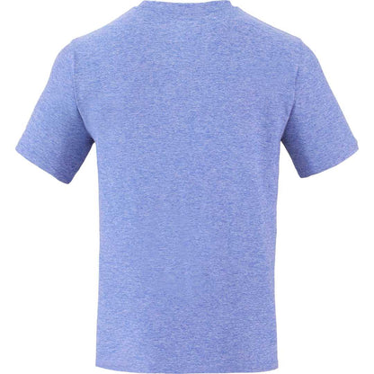 Rear View of Blue WELLABLE Men's Short Sleeve Tee plain