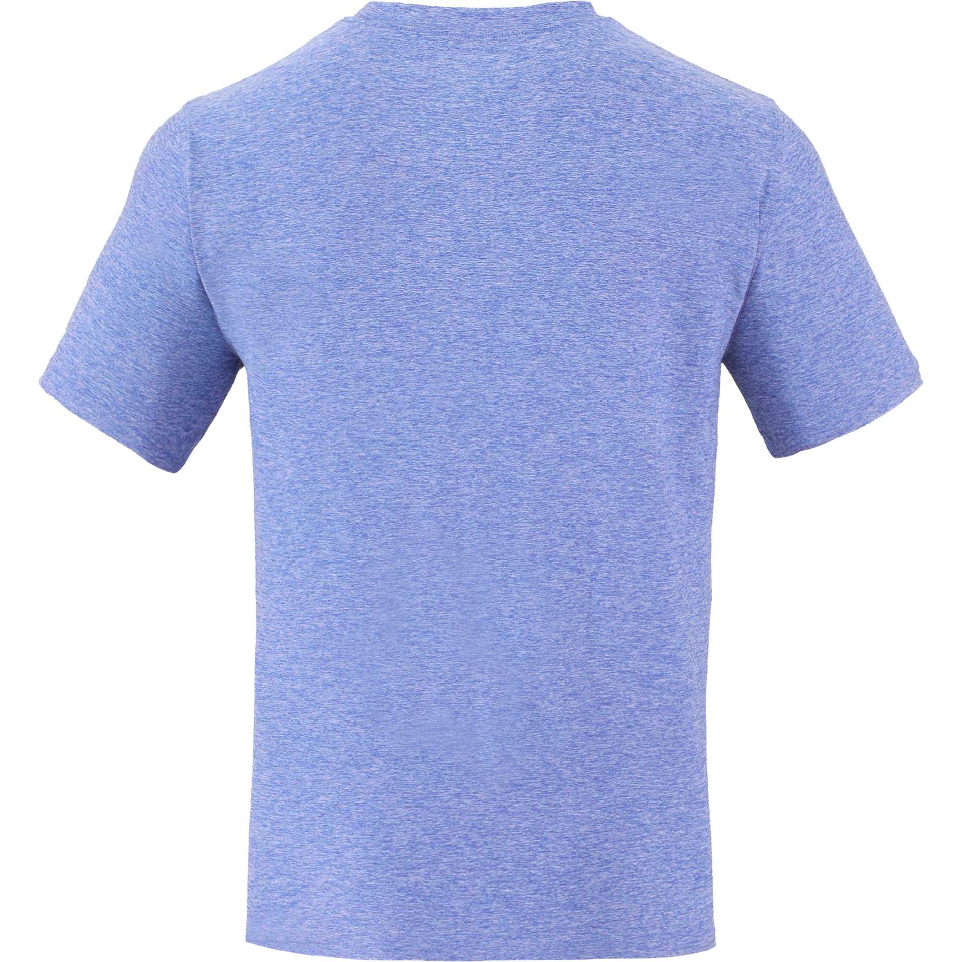 Rear View of Blue WELLABLE Men's Short Sleeve Tee plain