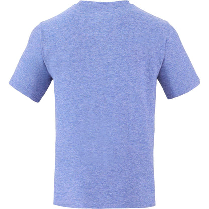 Rear View of Blue WELLABLE Men's Short Sleeve Tee plain