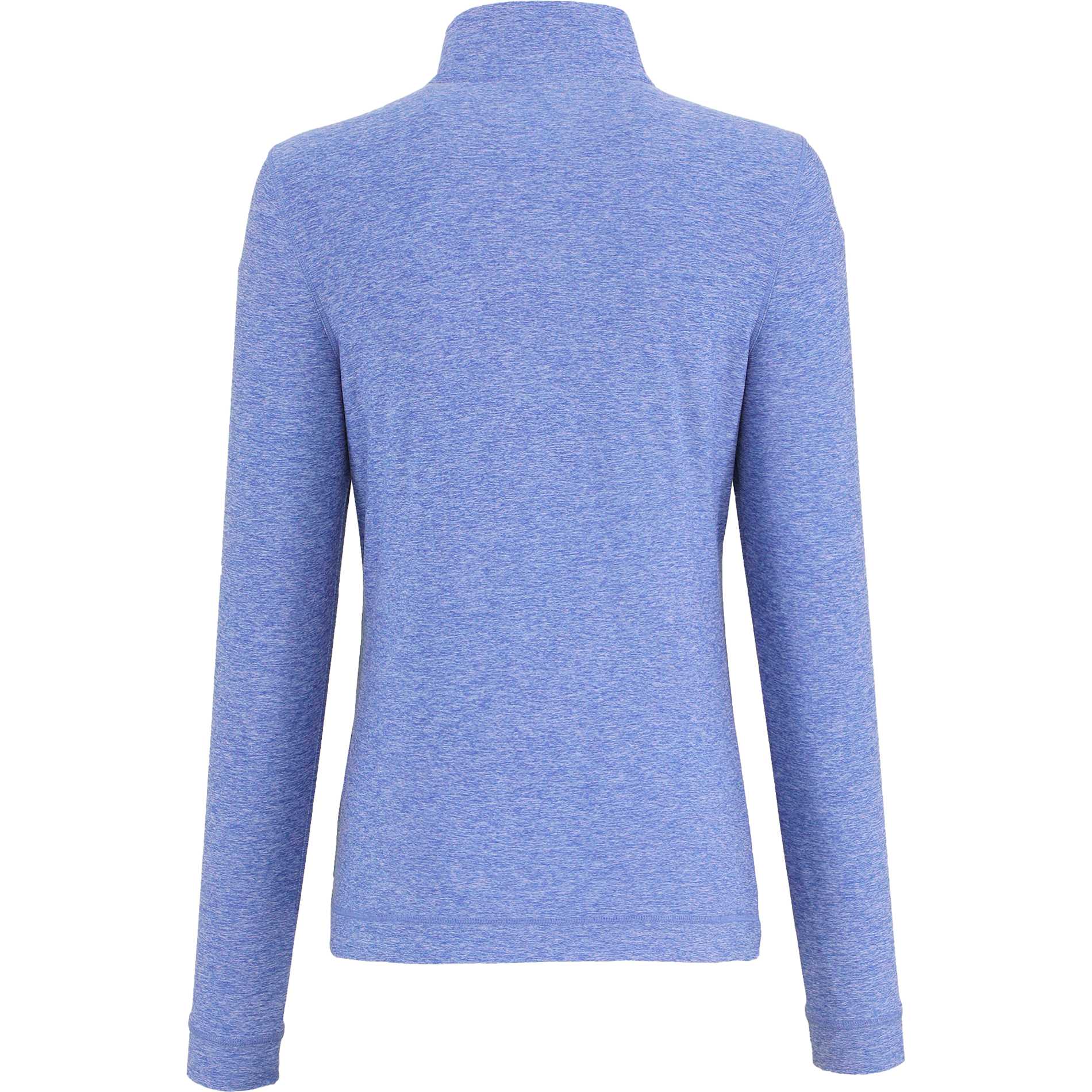 Rear View of Blue WELLABLE Women's Knit 1/4 Zip plain