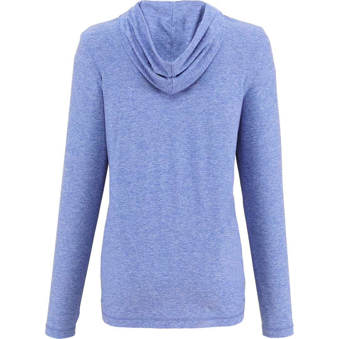 Rear View of Blue WELLABLE Women's Knit Hoodie plain