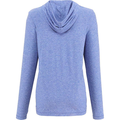 Rear View of Blue WELLABLE Women's Knit Hoodie plain