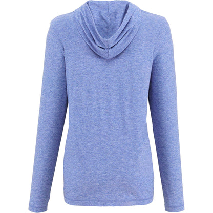 Rear View of Blue WELLABLE Women's Knit Hoodie plain