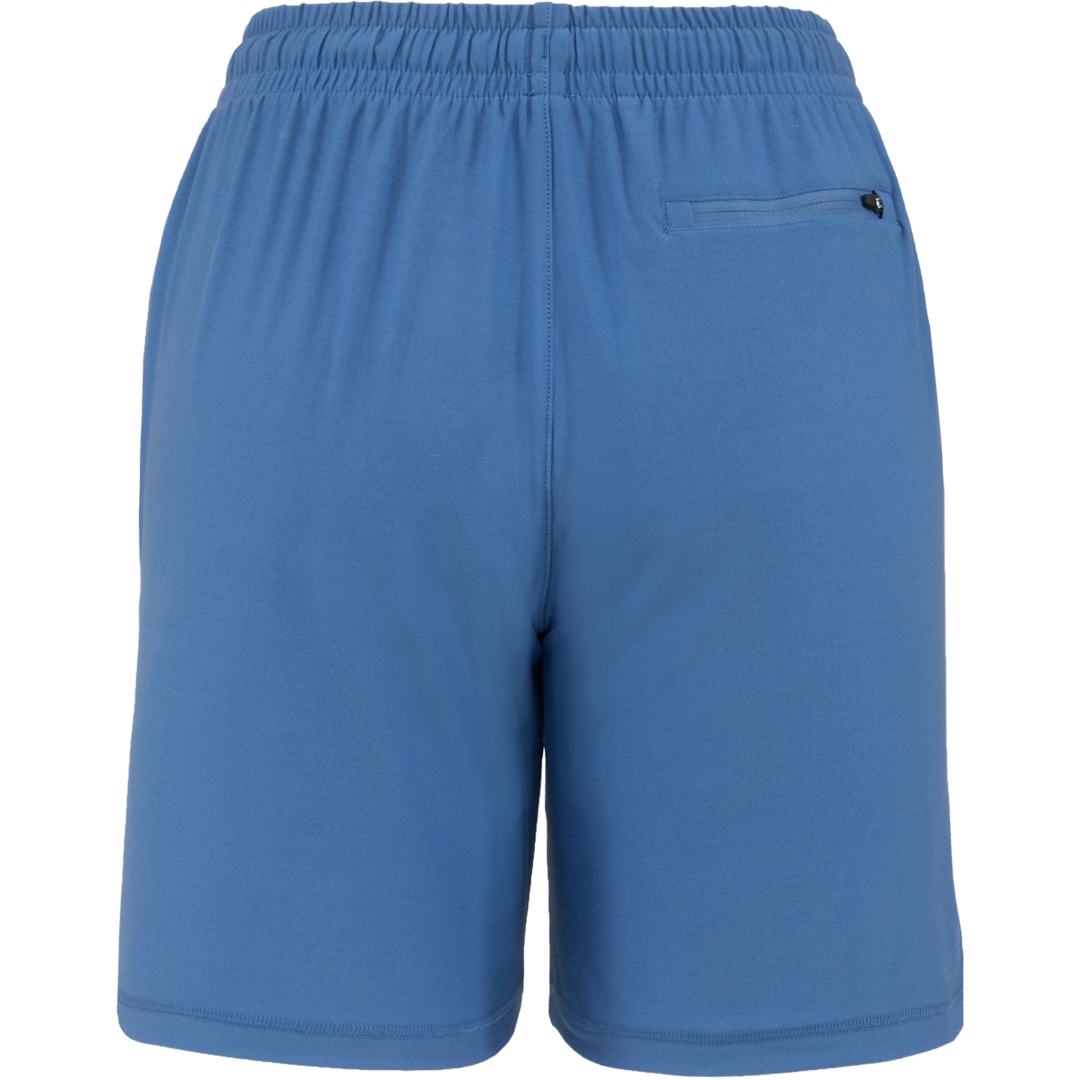 Rear View of Blue WELLABLE Women's Knit Short plain