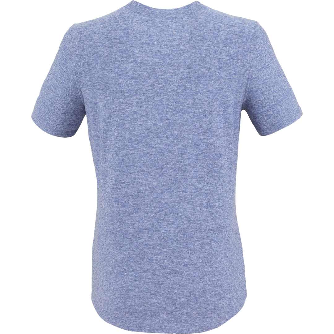 Rear View of Blue WELLABLE Women's Short Sleeve Tee plain