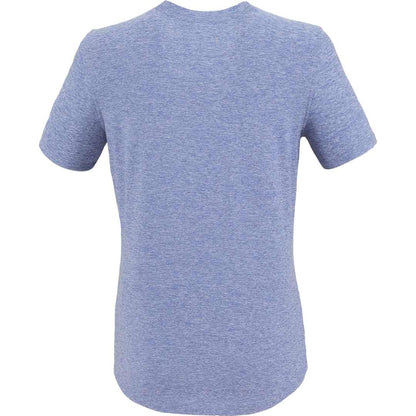 Rear View of Blue WELLABLE Women's Short Sleeve Tee plain