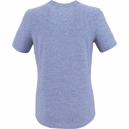 Rear View of Blue WELLABLE Women's Short Sleeve Tee plain