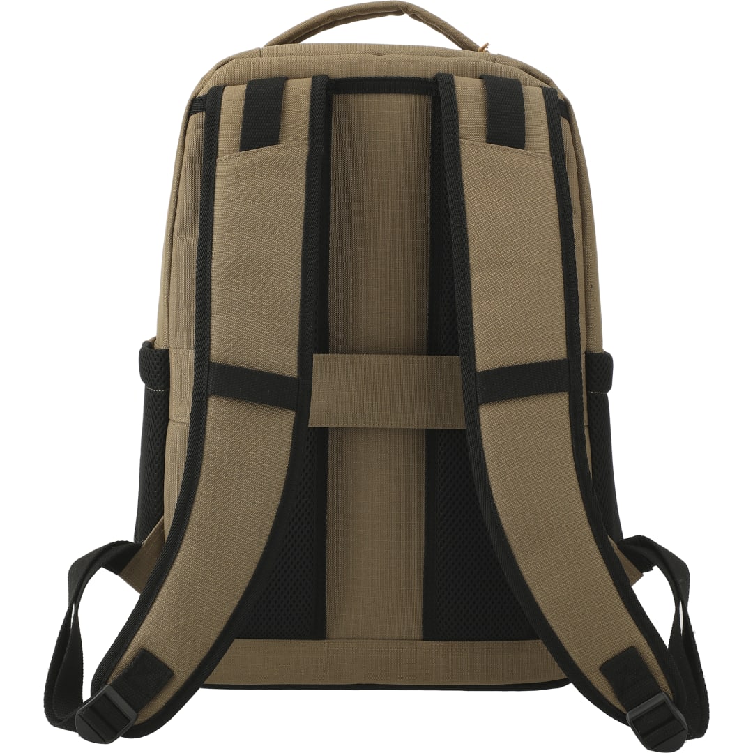 Rear View of Brown NBN Recycled Utility Insulated Backpack