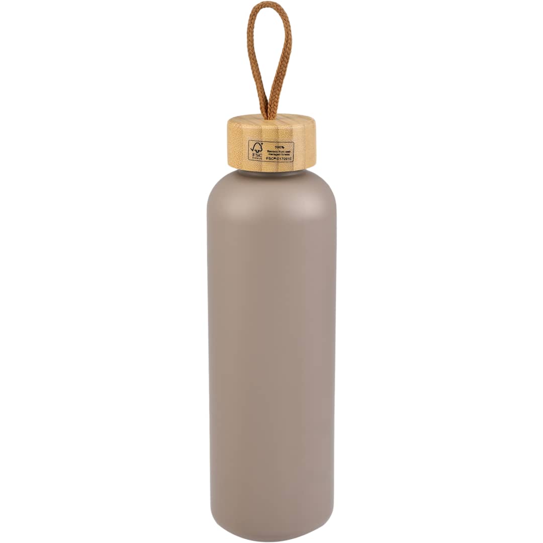 Rear View of Brown Tania Recycled Bottle w/ FSC® Bamboo Lid 26oz