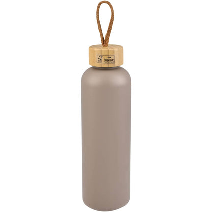 Rear View of Brown Tania Recycled Bottle w/ FSC® Bamboo Lid 26oz