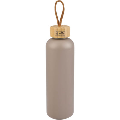 Rear View of Brown Tania Recycled Bottle w/ FSC® Bamboo Lid 26oz