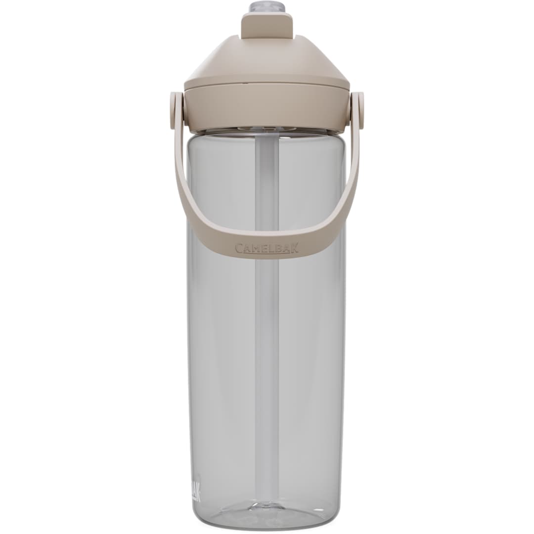 Rear View of Clear CamelBak Thrive Flip Straw 20oz Bottle Tritan Rene plain