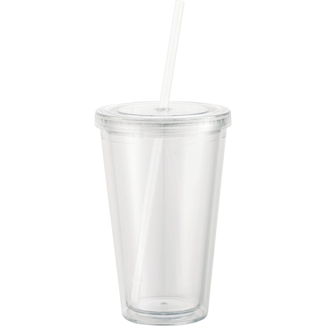 Rear View of Clear Sedici Tumbler 16oz plain