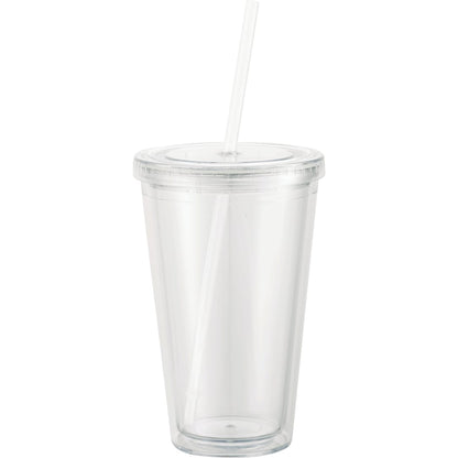 Rear View of Clear Sedici Tumbler 16oz plain