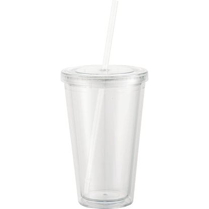 Rear View of Clear Sedici Tumbler 16oz plain