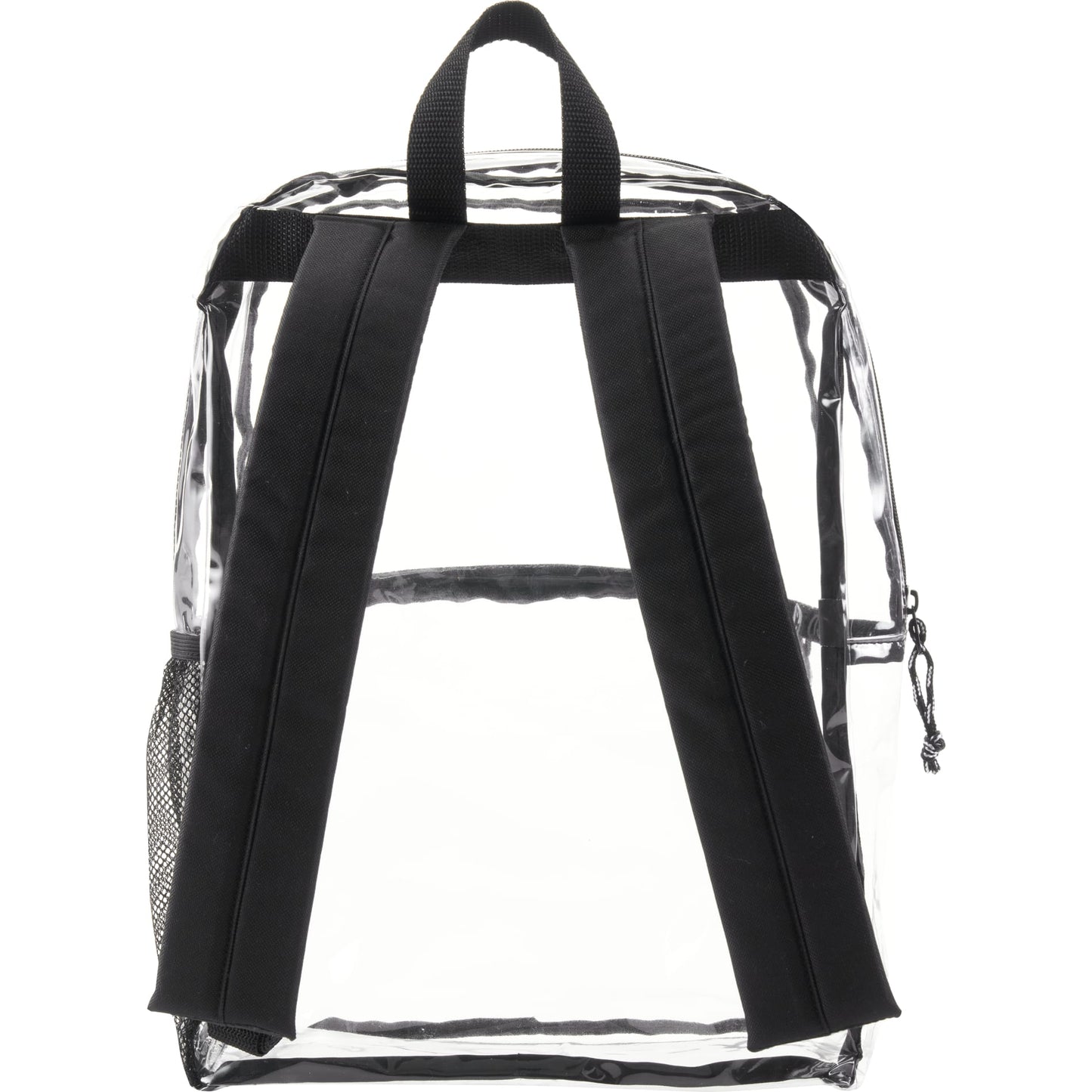 Rear View of Clear Vue Clear PVC Backpack plain