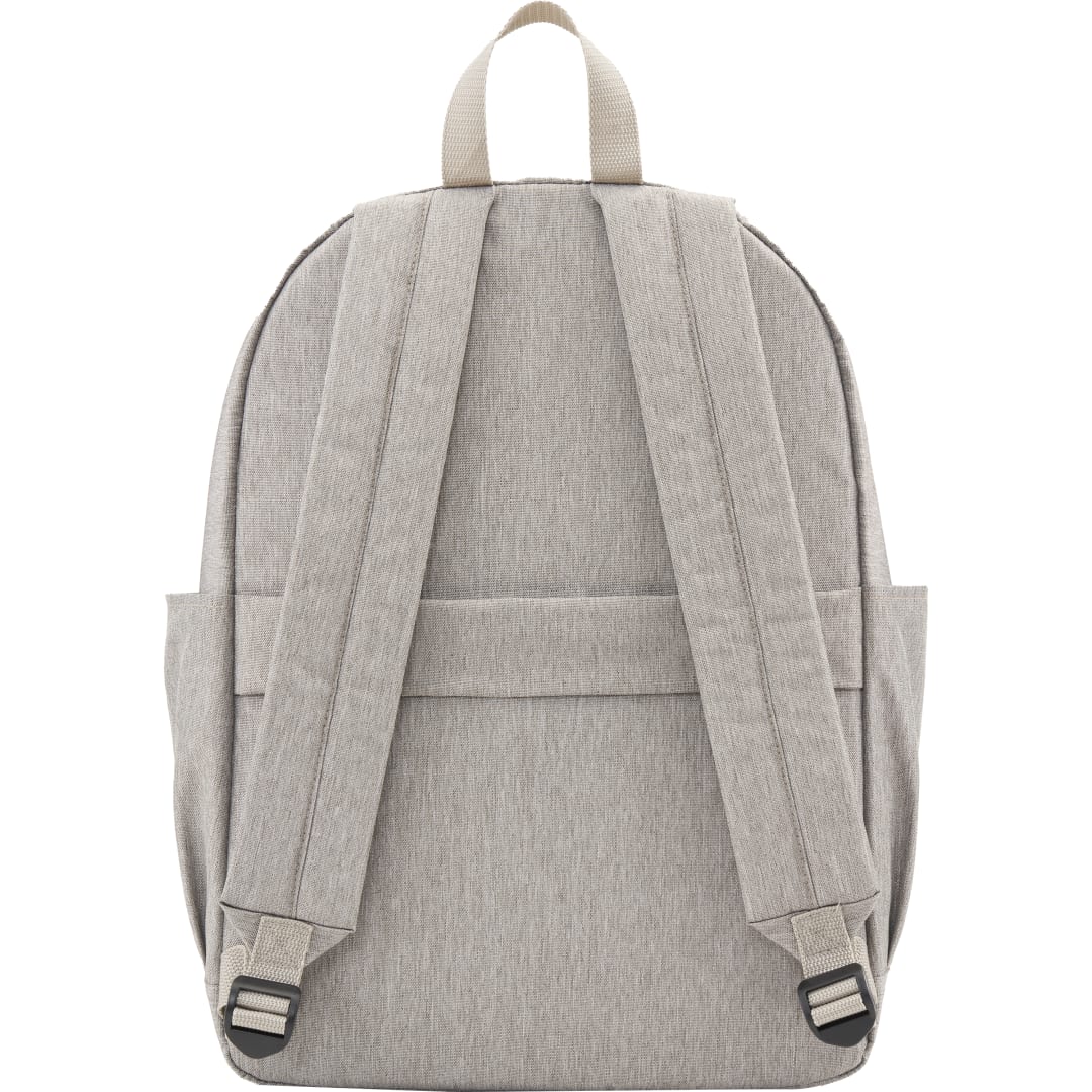 Rear View of Gray Baye Recycled 15" Laptop Backpack plain