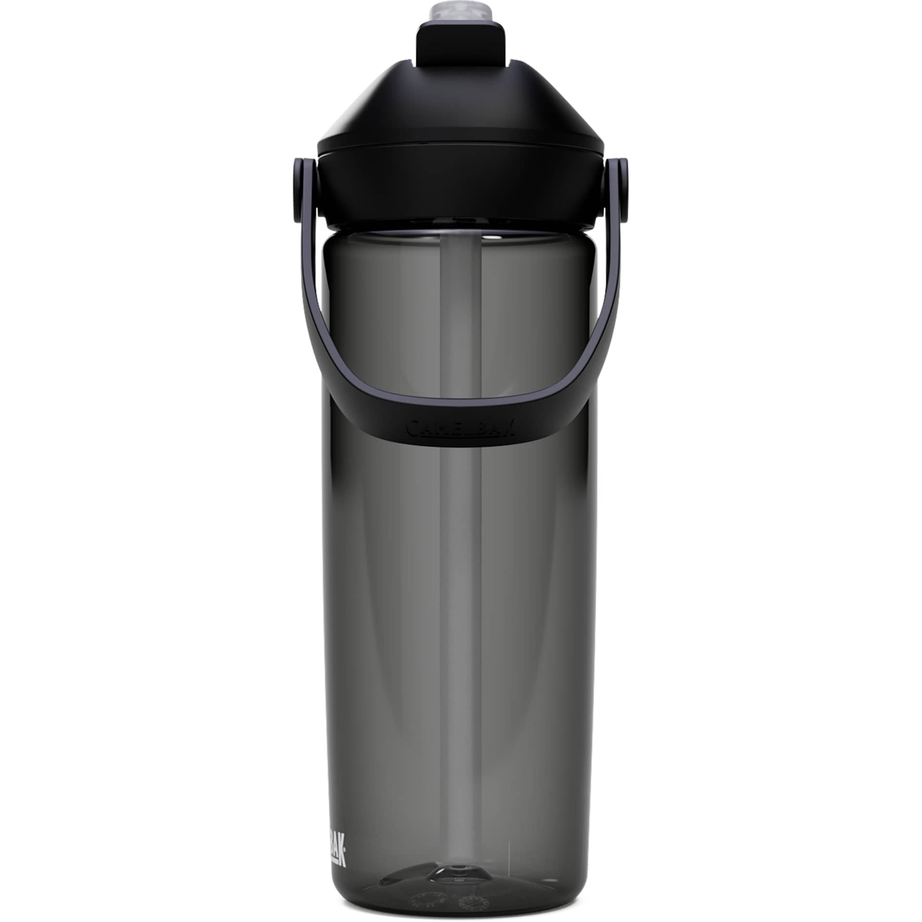 Rear View of Gray CamelBak Thrive Flip Straw 20oz Bottle Tritan Rene plain