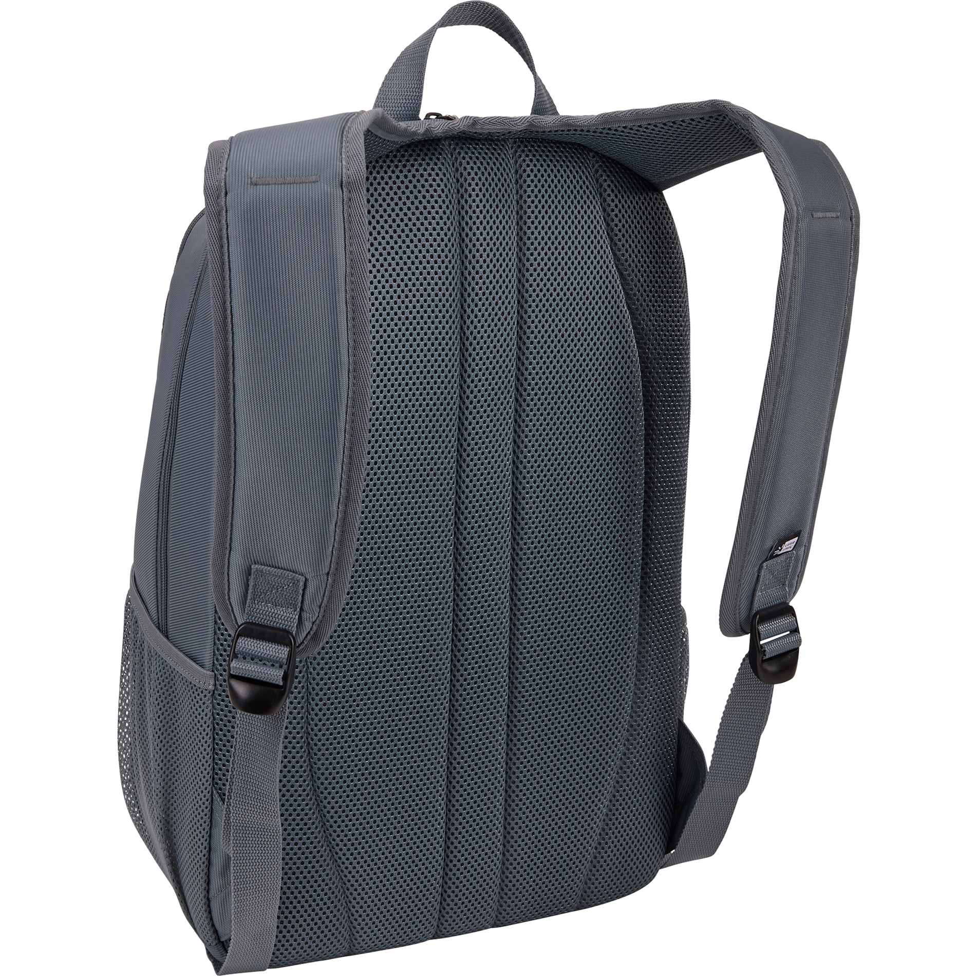 Rear View of Gray Case Logic Jaunt Recycled 15" Computer Backpack plain