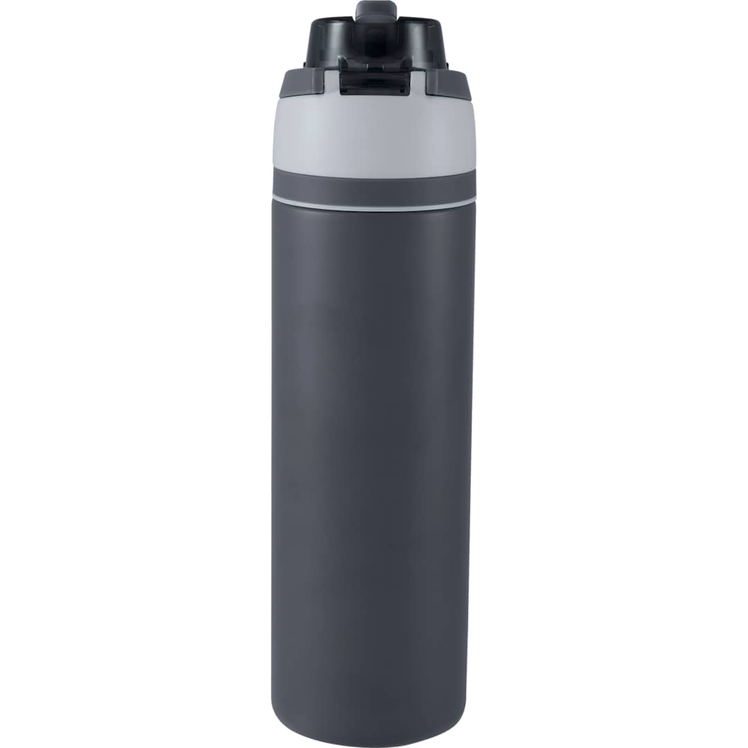 Rear View of Gray Elvin 28oz Recycled Stainless Flip Straw Bottle plain