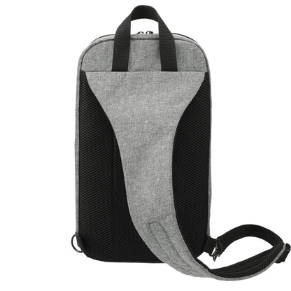 Rear View of Gray Graphite Deluxe Recycled Sling Backpack