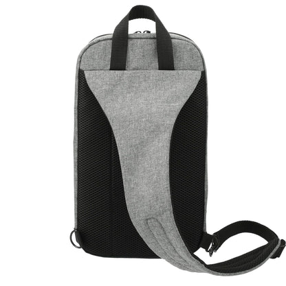 Rear View of Gray Graphite Deluxe Recycled Sling Backpack