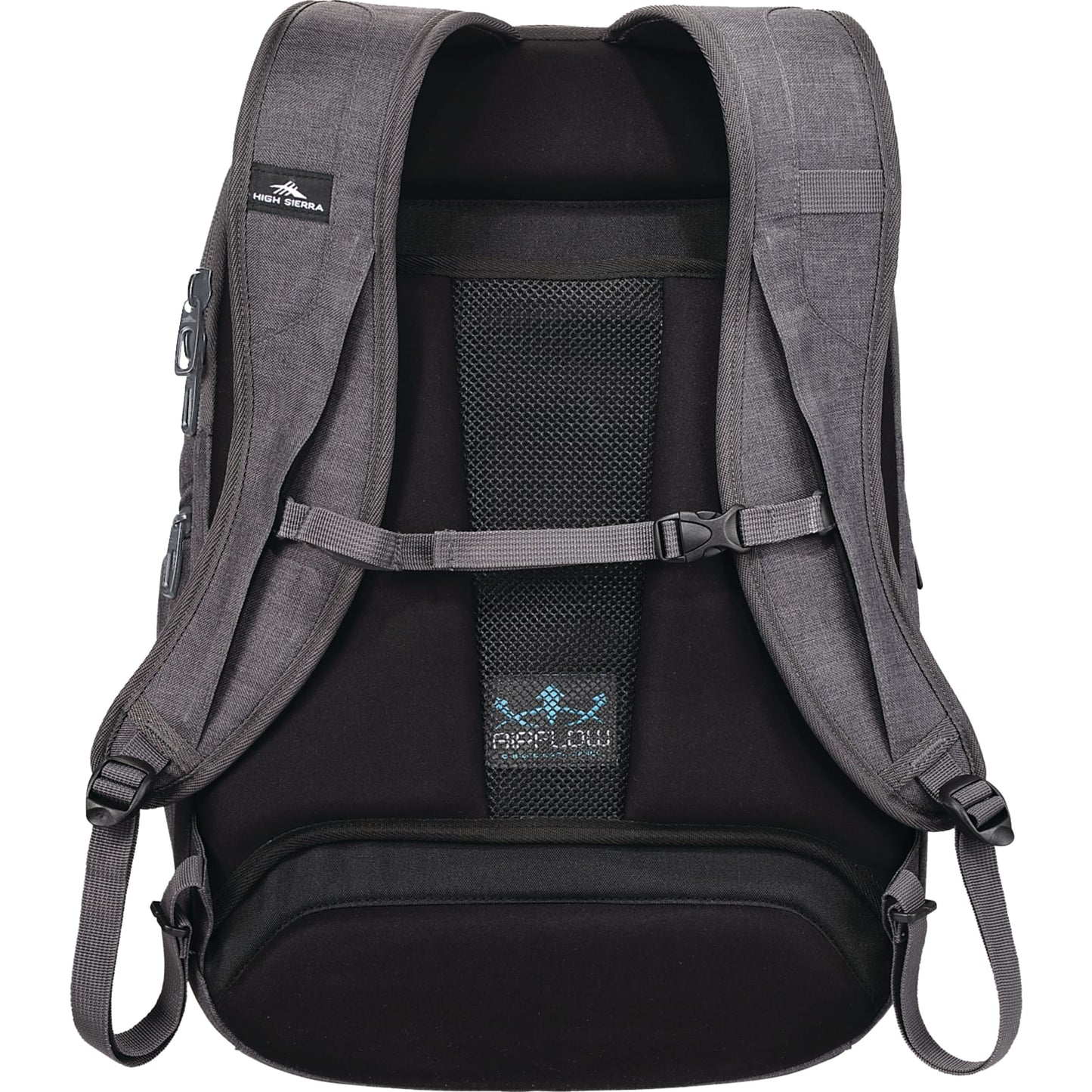 Rear View of Gray High Sierra 17" Computer UBT Deluxe Backpack